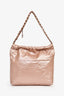 Pre-Loved Chanel™ Rose Gold Pink '22' Bag With Pouch
