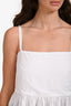 Rosetta Gertty White Cotton Sleeveless Ruffled Midi Dress Size 6