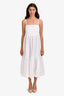 Rosetta Gertty White Cotton Sleeveless Ruffled Midi Dress Size 6