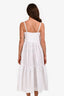 Rosetta Gertty White Cotton Sleeveless Ruffled Midi Dress Size 6