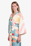 Eres Silk Multicolour Heart Cloud Print Kimono With Belt Size M