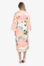 Eres Silk Multicolour Heart Cloud Print Kimono With Belt Size M