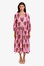 Alix Of Bohemia Pink Cotton Floral Long Sleeve Maxi Dress Size M