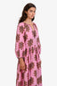 Alix Of Bohemia Pink Cotton Floral Long Sleeve Maxi Dress Size M