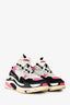 Balenciaga White/Pink Leather Triple S Sneakers Size 35