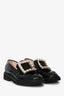 Roger Vivier Black Patent Viv' Rangers Strass Loafers Size 34.5