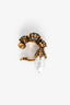 Alexander McQueen Aged Gold Tone Metal Crystal/Faux Pearl Ear Cuff