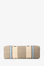 Chloe Beige/Blue Linen/Leather Medium Woody Tote