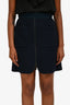 Pre-Loved Chanel™ 2017 Navy Tweed Velcro Trim Mini Skirt Size 38