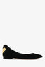 Christian Dior Black Suede Limited-Edition Gold Heart Ballet Flats Size 35