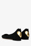 Christian Dior Black Suede Limited-Edition Gold Heart Ballet Flats Size 35