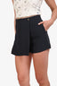 Christian Dior Black Silk Wool Blend Wrap CD Button Short Size 42