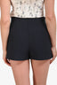 Christian Dior Black Silk Wool Blend Wrap CD Button Short Size 42