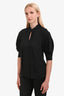 Prada 2017 Black Deep-V with Tie Quarter Sleeve Top Size 38
