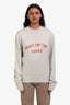 Loewe Beige Wool 'Right On Time Loewe' Logo Crewneck Long Sleeve Sweater Size S