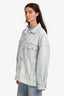 MSGM Light Blue Denim Wash Oversized Jacket Size 48