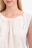 Prada White 2017 Front Ruffle Sleeveless Top Size M