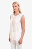Prada White 2017 Front Ruffle Sleeveless Top Size M