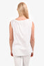 Prada White 2017 Front Ruffle Sleeveless Top Size M