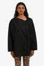 Hermès Black Asymmetrical Long Sleeve Top Size 36