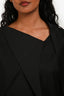 Hermès Black Asymmetrical Long Sleeve Top Size 36