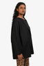 Hermès Black Asymmetrical Long Sleeve Top Size 36