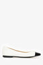 Jimmy Choo White/Black Leather Square Toe Ballet Flats Size 41
