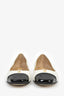 Jimmy Choo White/Black Leather Square Toe Ballet Flats Size 41