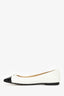 Jimmy Choo White/Black Leather Square Toe Ballet Flats Size 41
