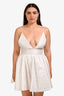 Alice + Olivia White V-Neck Mini Dress Size 8