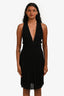 Christian Dior Ribbed Black Flared Mini Dress Size 4