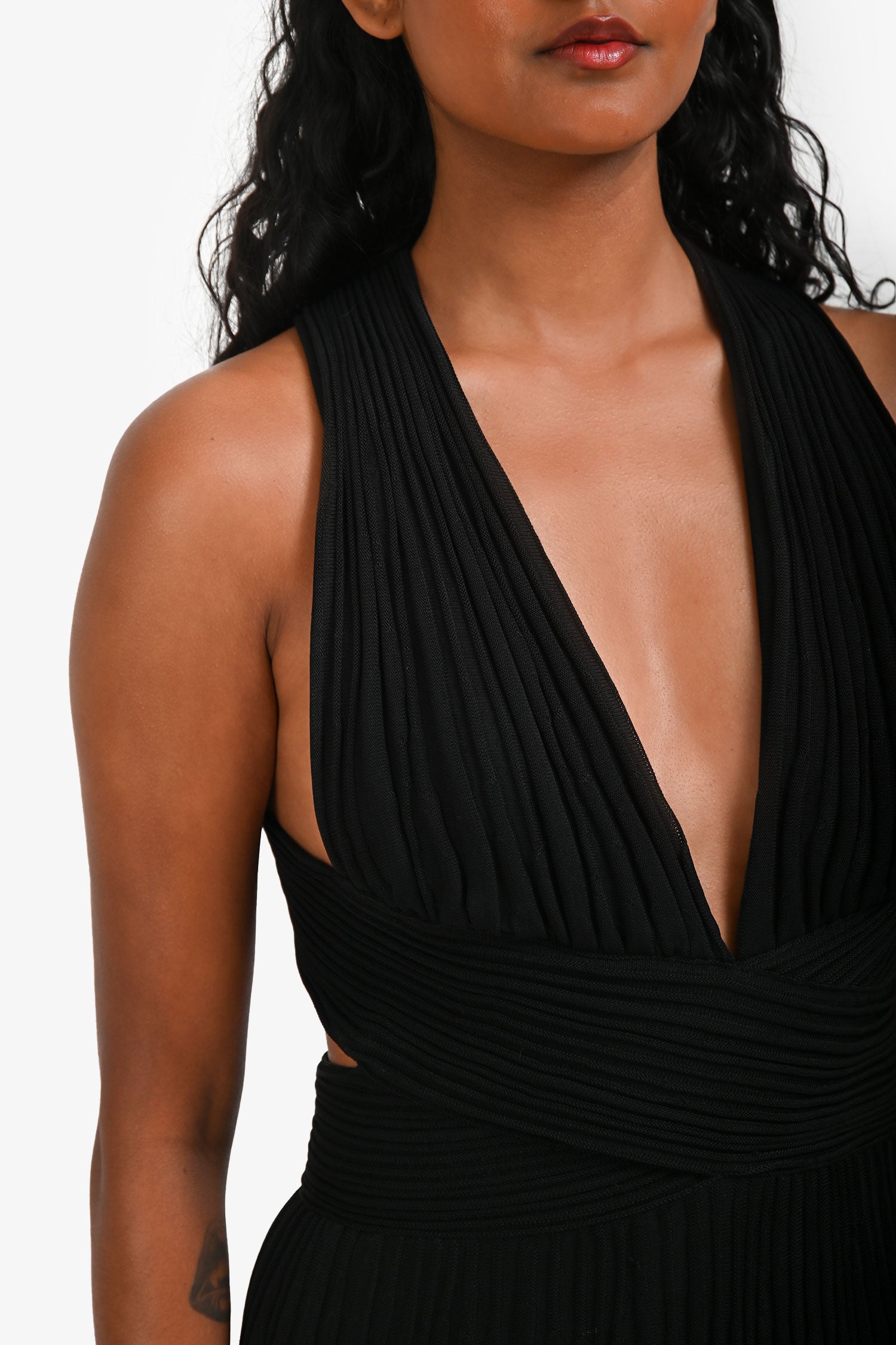 Christian Dior Ribbed Black Flared Mini Dress Size 4  Mine & Yours