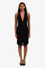 Christian Dior Ribbed Black Flared Mini Dress Size 4