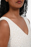 Alaia Cream/Gold Knit V-Neck Mini Dress Size 38