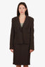 Versace Jeans Couture Brown Wool Blazer + Skirt Suit Estimated Size L