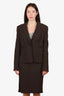 Versace Jeans Couture Brown Wool Blazer + Skirt Suit Estimated Size L
