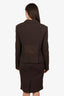 Versace Jeans Couture Brown Wool Blazer + Skirt Suit Estimated Size L