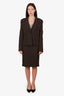 Versace Jeans Couture Brown Wool Blazer + Skirt Suit Estimated Size L