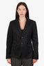 DSquared2 London Black Two Button Cotton Blazer Size 48