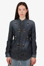 DSquared2 Indigo Denim Crystal Embellished Shirt Size 46