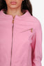 DSquared2 Pink Lamb Leather Moto Jacket Size 42