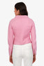 DSquared2 Pink Lamb Leather Moto Jacket Size 42