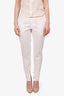 DSquared2 White Cotton Straight Leg Low Rise Pants With Zipper Size 44