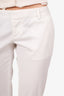 DSquared2 White Cotton Straight Leg Low Rise Pants With Zipper Size 44