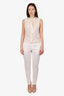 DSquared2 White Cotton Straight Leg Low Rise Pants With Zipper Size 44