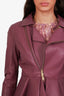 DSquared2 Purple Multi Zip Peplum Leather Jacket Size 42