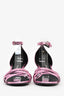 Salvatore Ferragamo Pink Metallic 'Flor 55' Mirror Heel Sandals Size 6