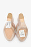 Jimmy Choo Dusty Rose Leather Metallic Espadrille Wedges Size 36.5