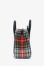 Celine 2017 Plaid Print Tartan Nano Luggage Tote Bag With Strap