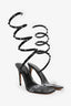 Valentino Black Rockstud Wrap Heels Size 37.5